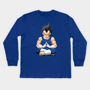 Vegeta Meditation Inner peace fan art Kids Long Sleeve T-Shirt